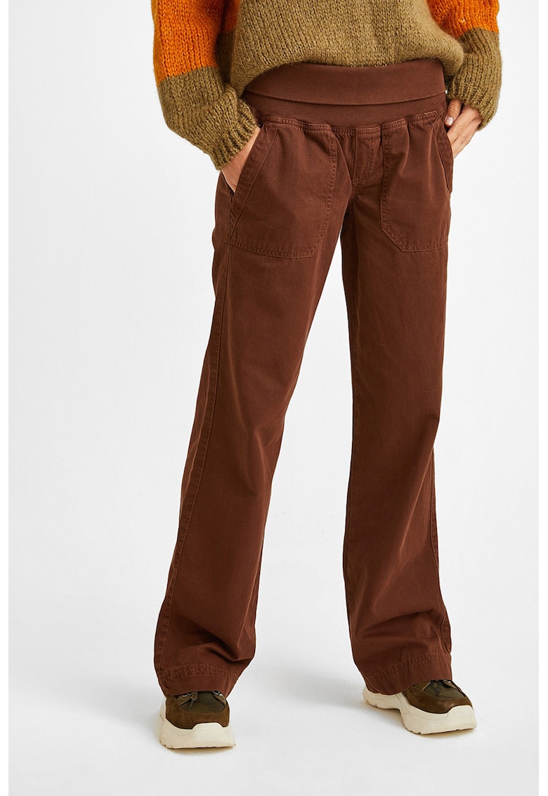 Pantaloni din bumbac cu croiala dreapta