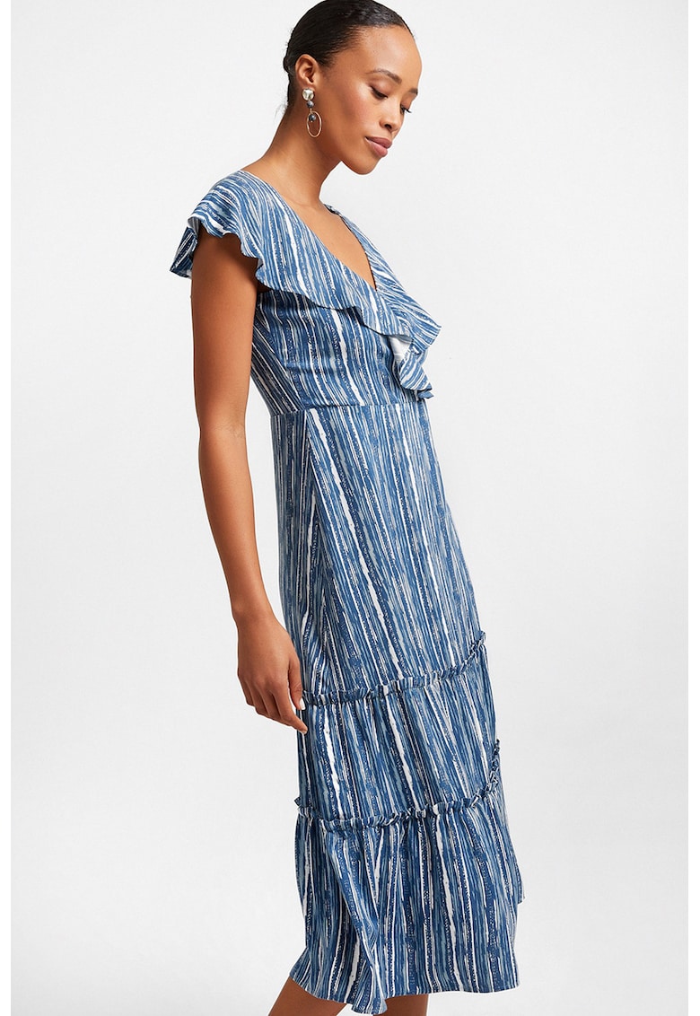 Rochie cu decolteu in V si model in dungi