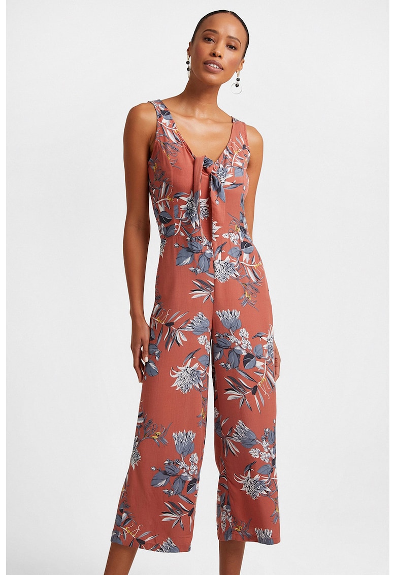 Salopeta cu decolteu in V si model floral