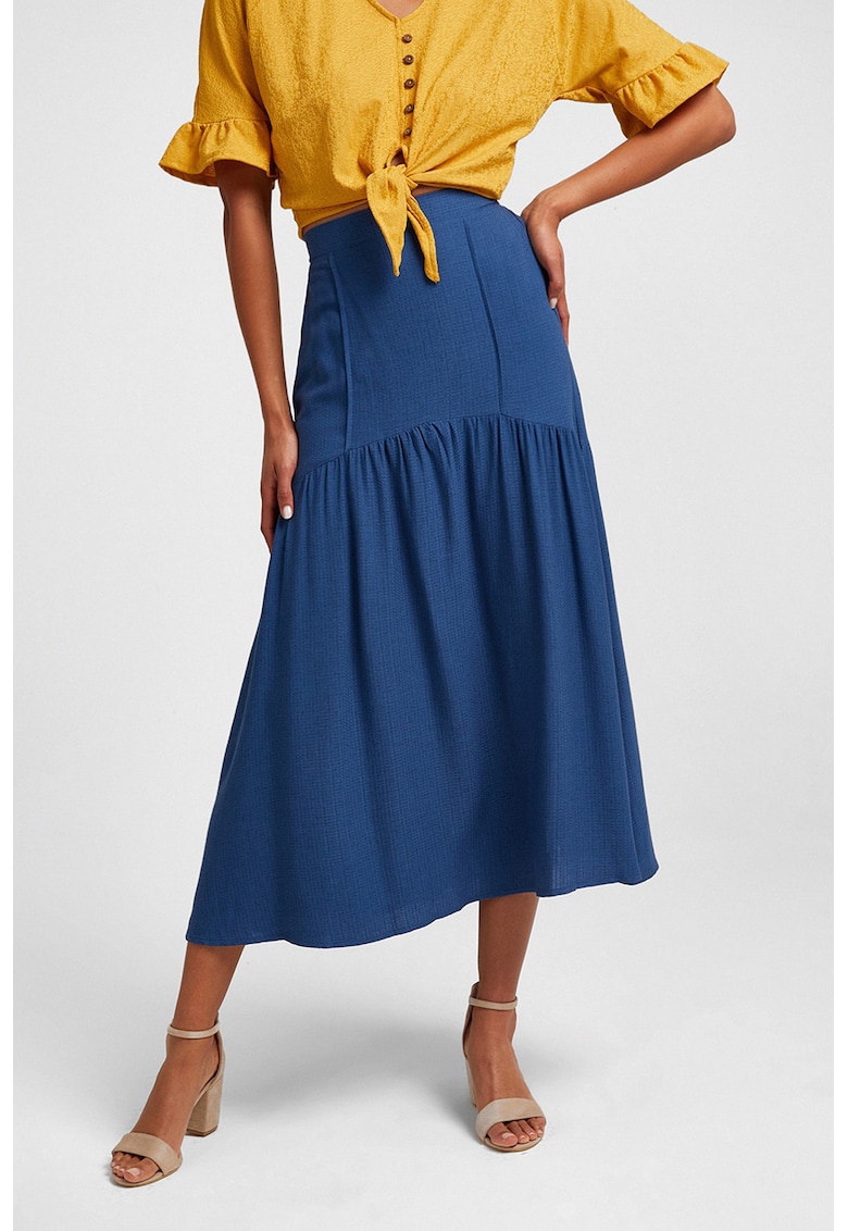 Fusta midi din amestec de in