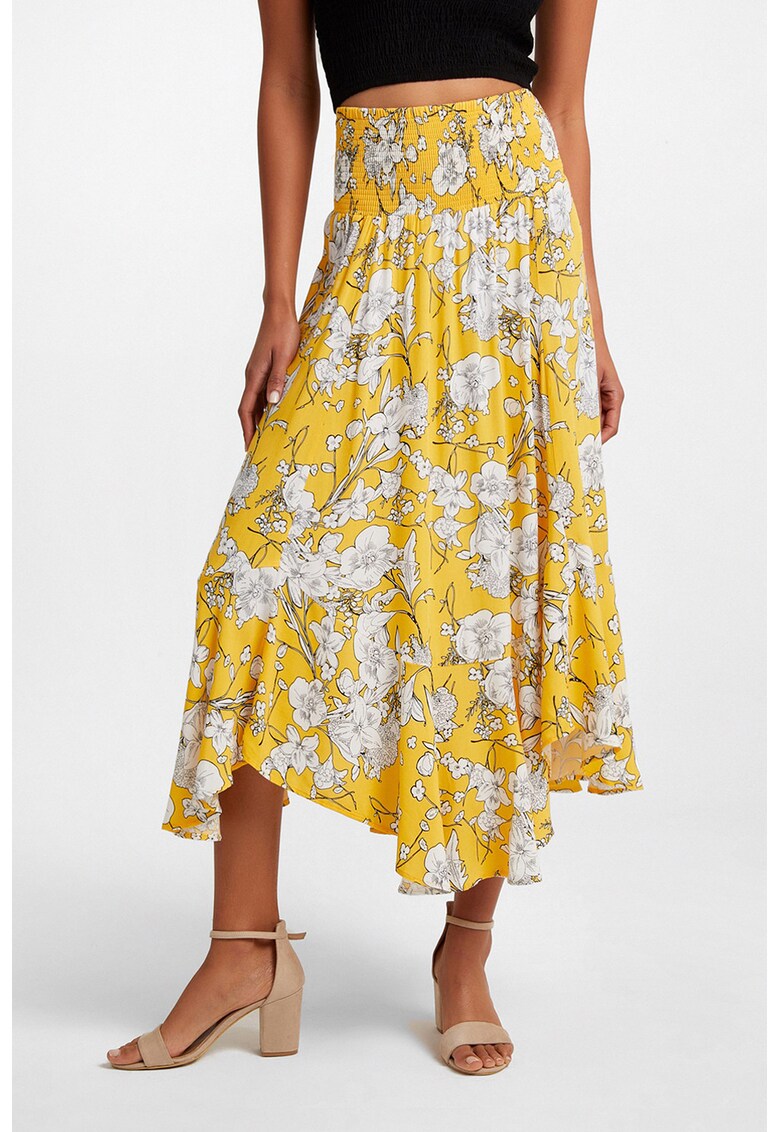Fusta midi cu model floral Fusta midi cu model floral