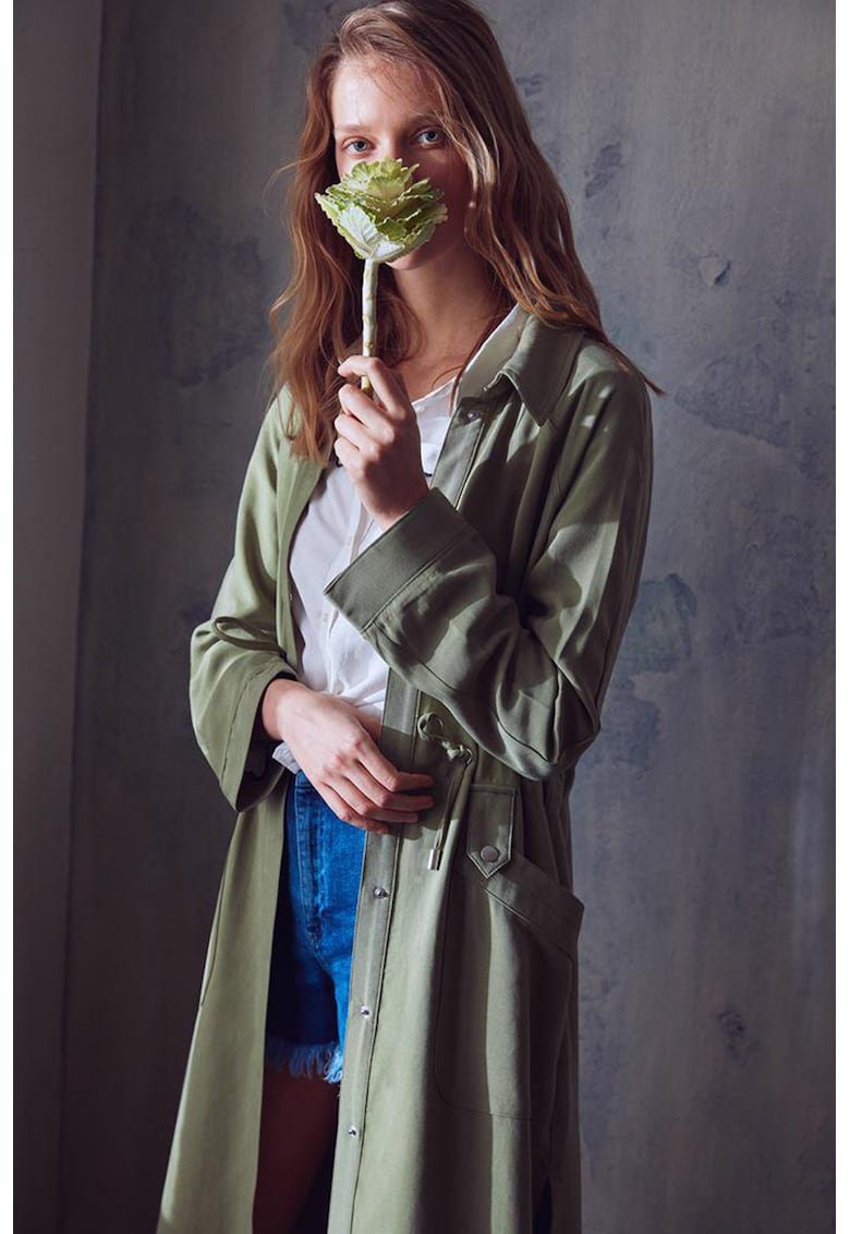 Trenci din lyocell cu slit lateral