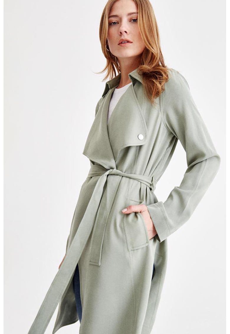 Trenci din lyocell cu cordon in talie