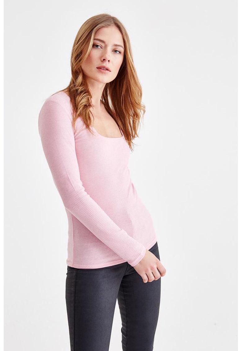 Bluza striata cu model uni