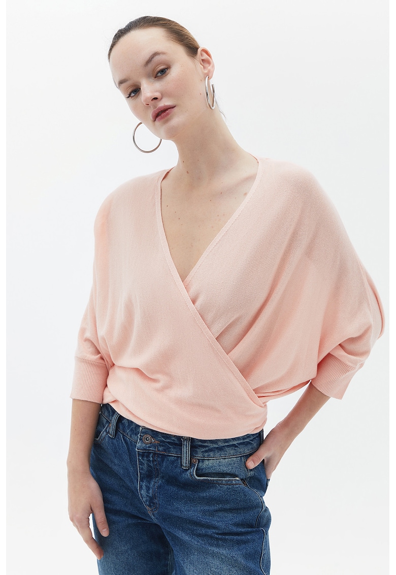 Cardigan lejer cu snururi de ajustare