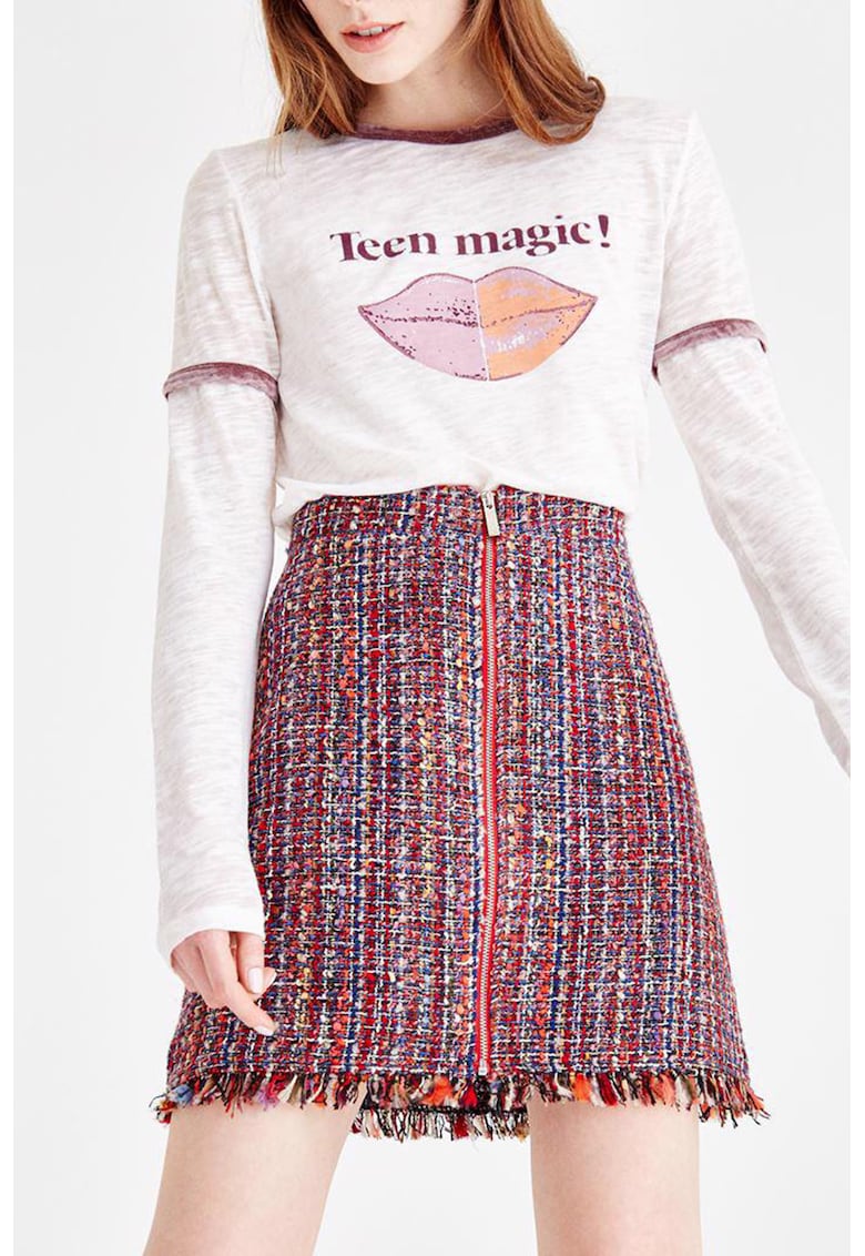 Fusta scurta in carouri cu fermoar