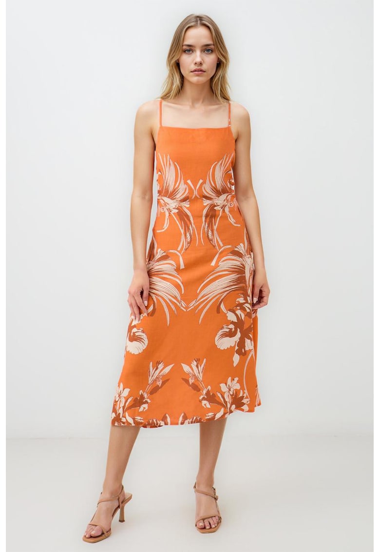 Rochie cu croiala in A si bretele subtiri