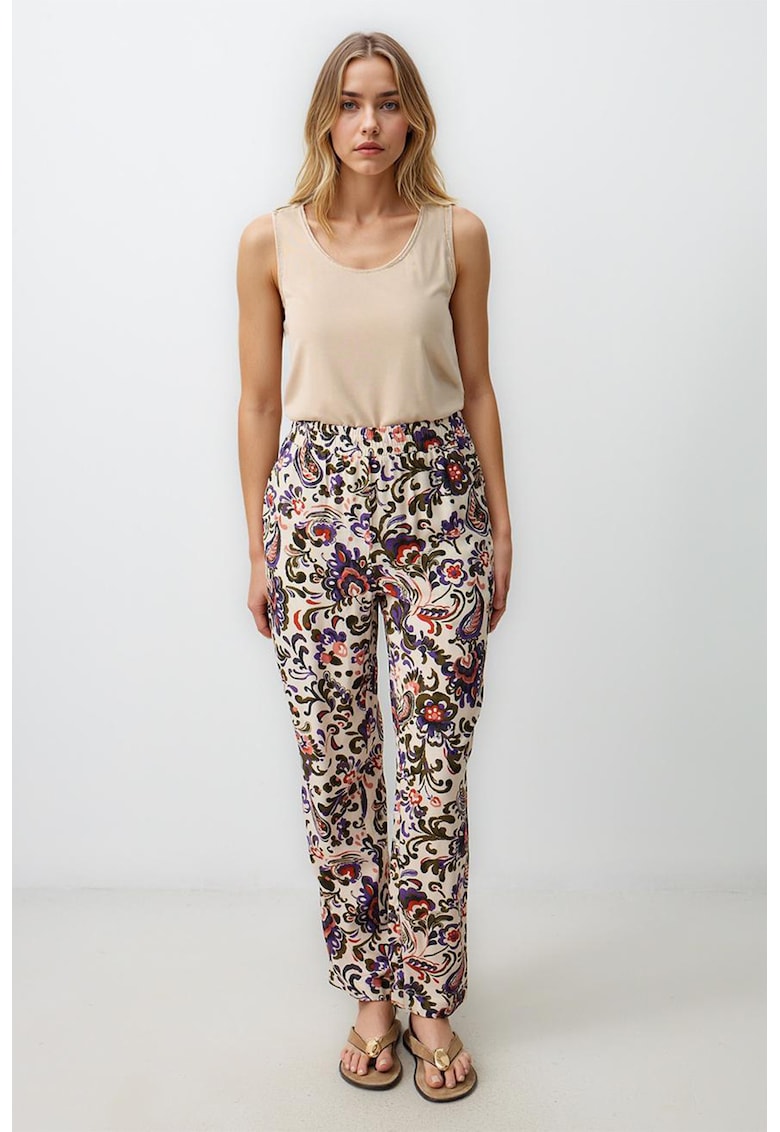 Pantaloni conici cu talie inalta
