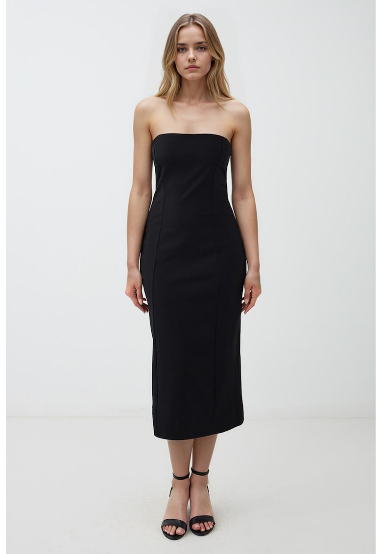 Rochie cu decolteu pe umar si slit pe spate