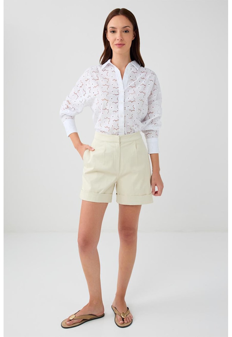 Pantaloni scurti din amestec de modal cu talie inalta