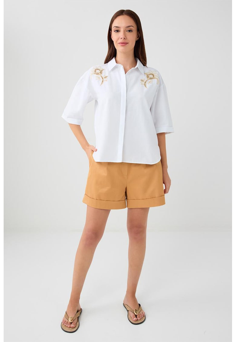 Pantaloni scurti din amestec de modal cu talie inalta