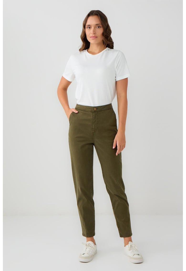 Pantaloni conici cu talie inalta