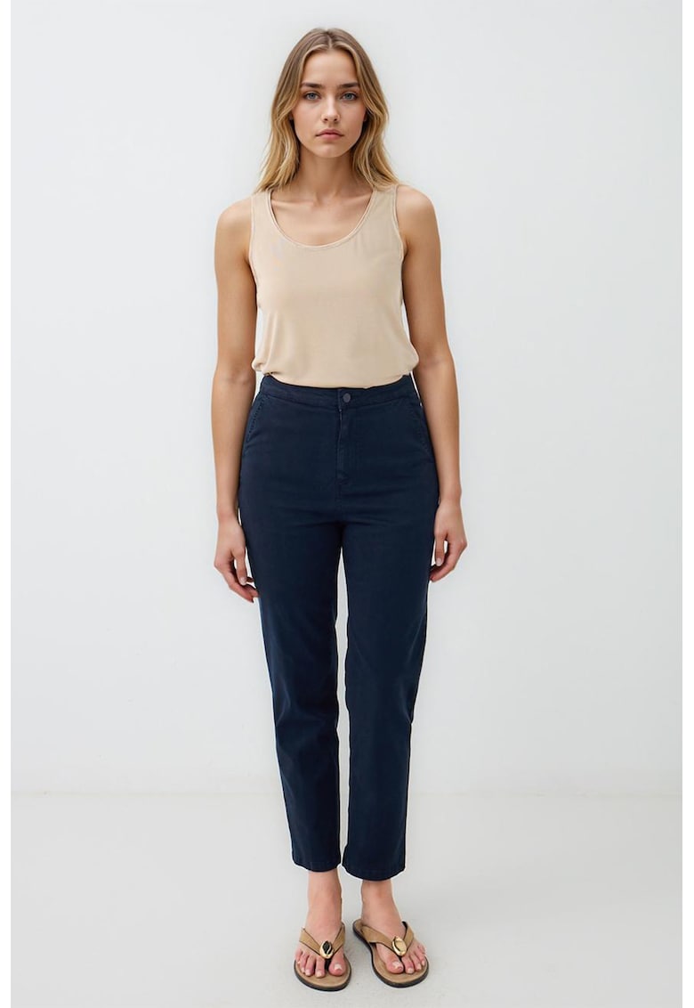 Pantaloni conici cu talie inalta