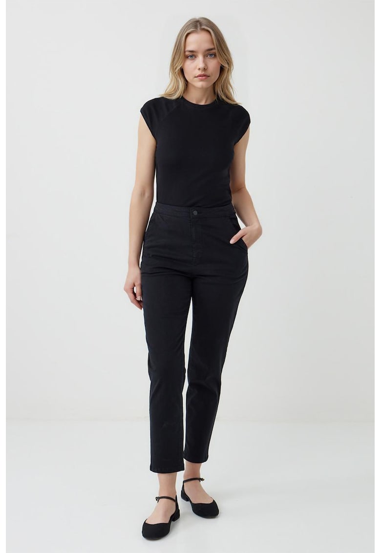 Pantaloni conici cu talie inalta
