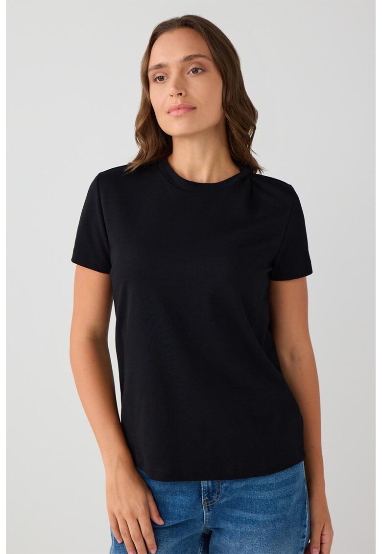 Tricou uni din amestec de bumbac - Negru