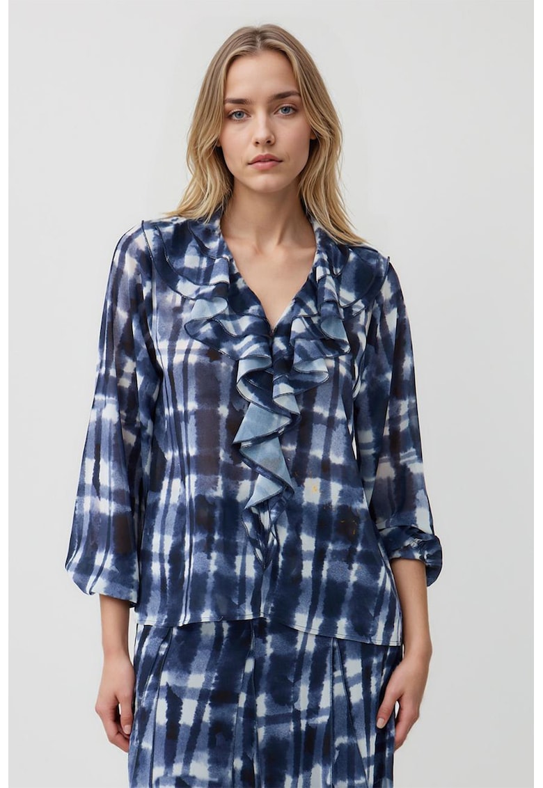 Bluza cu volane si decolteu in V