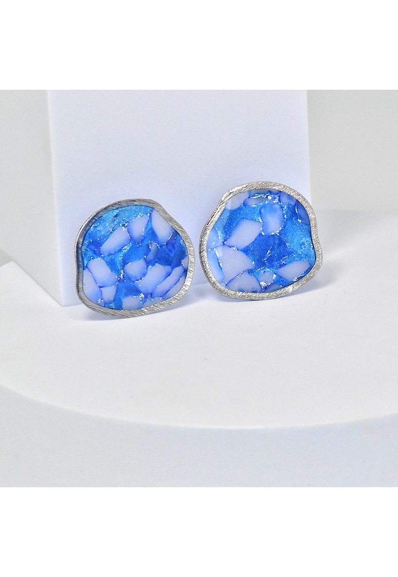 Cercei din lut polimeric si rasina epoxidica - usori - multicolor - lucrate manual