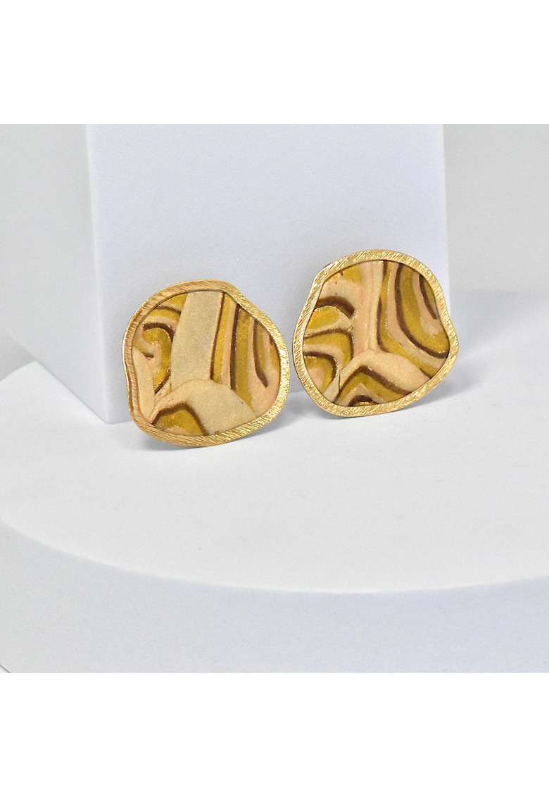 Cercei din lut polimeric si rasina epoxidica - usori - multicolor - handmade