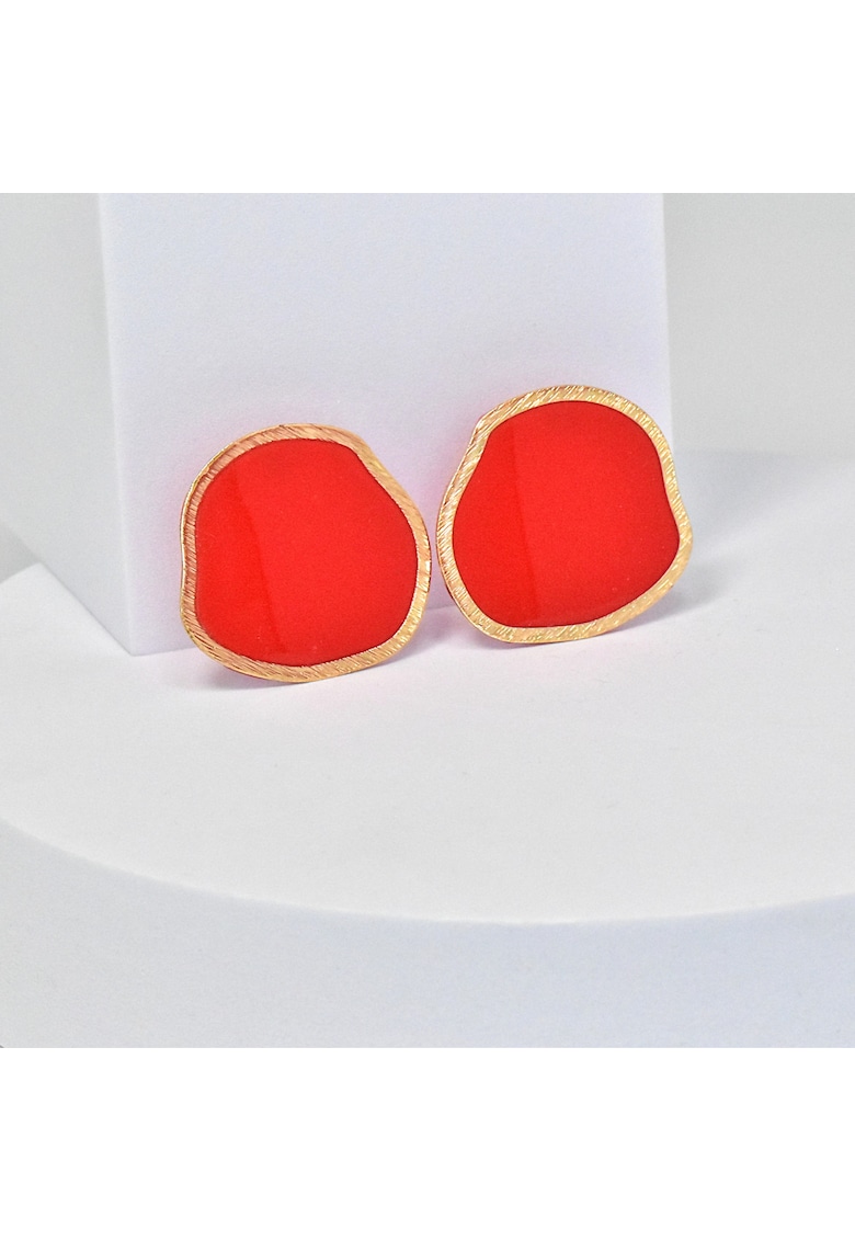 Cercei din lut polimeric si rasina epoxidica - usori - multicolor - handmade