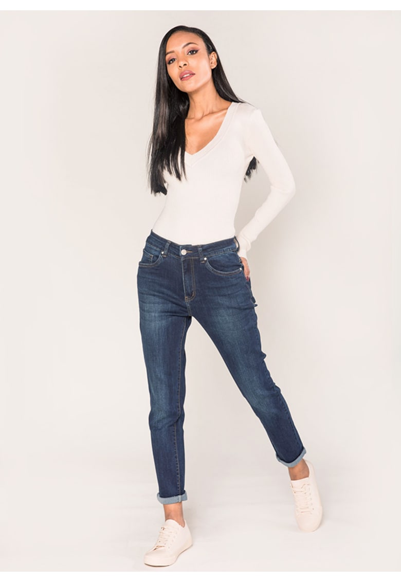 Blugi dama mom fit  albastru inchis P189-2 M7 17970