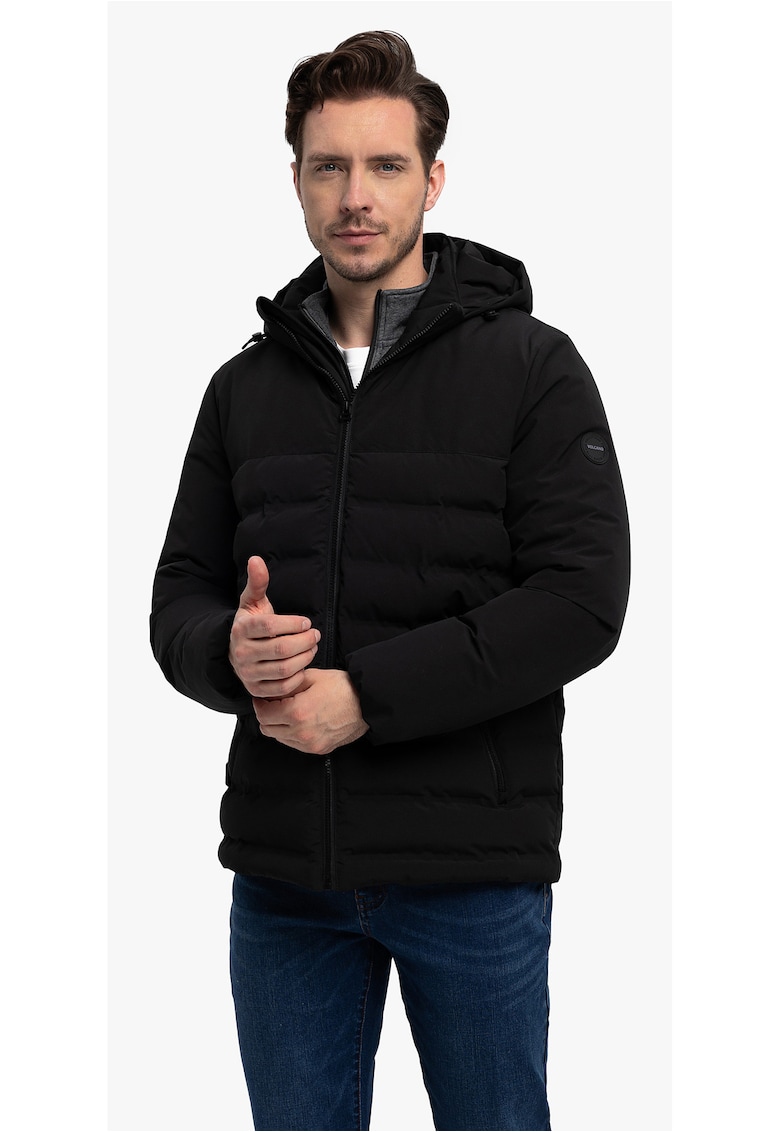 Geaca matlasata cu gluga detasabila J-Gawir - barbati - negru