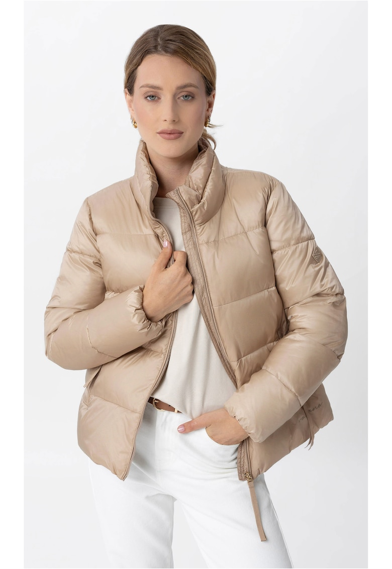 Geaca matlasata cu guler inalt J-Gigi - dama - bej