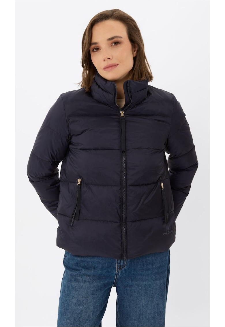 Geaca matlasata cu guler inalt J-Gigi - dama - albastru marin