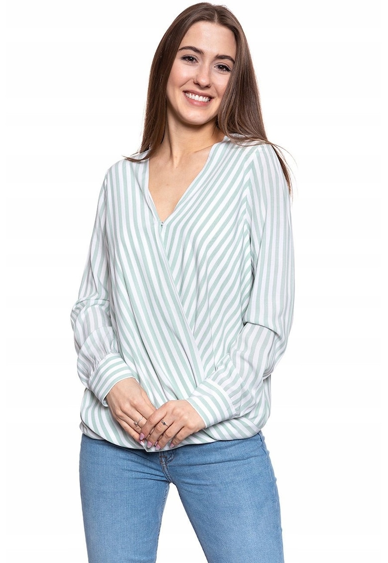 Bluza Dama - Erika Wrap Stripe S - Bumbac - Zilnic - Croi Regular - Design Atemporal - Calitate Superioara - Confortabil - Albastru