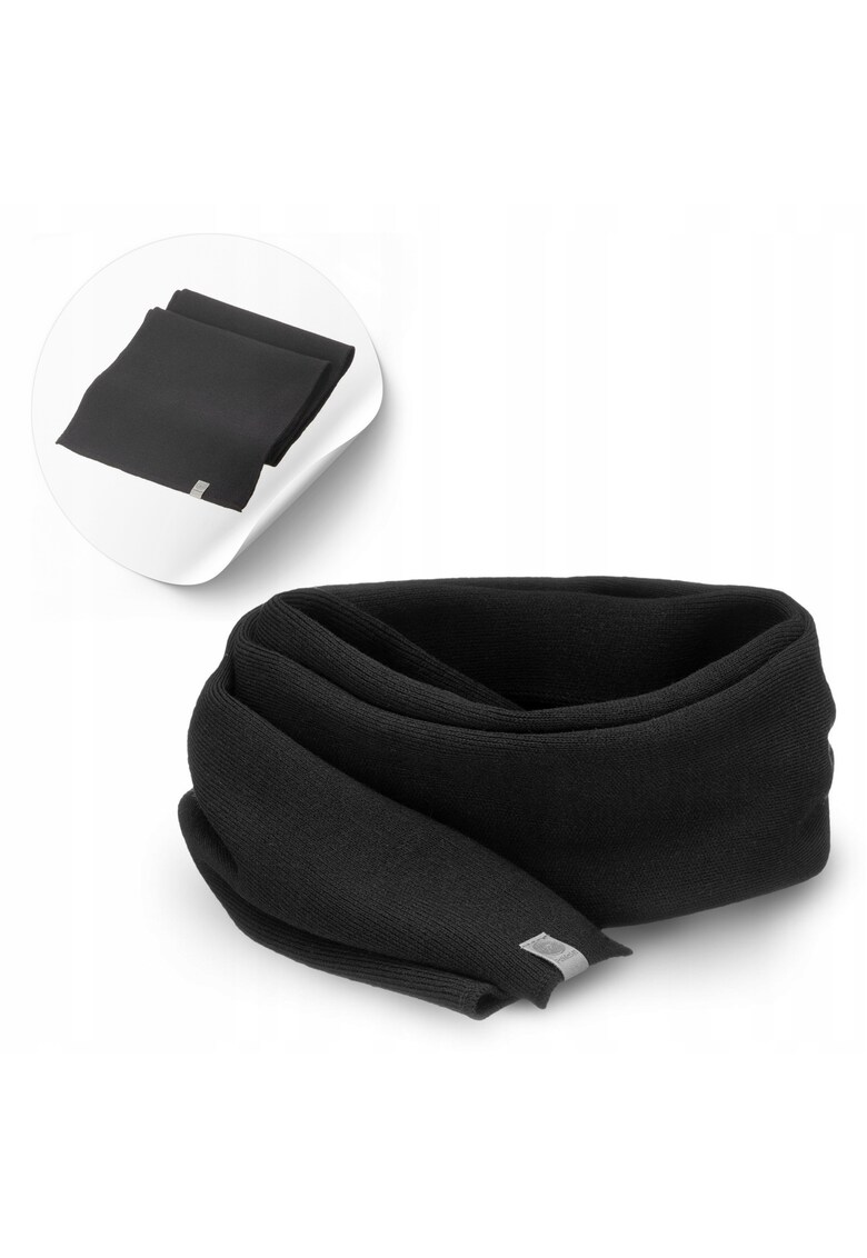 Esarfa barbateasca - 15102-001 - 160 cm - 23 cm - clasica - eleganta - calduroasa - fara franjuri - neagra - material acrilic - izolatie excelenta impotriva frigului - moale si placuta la atingere - usor de intretinut - stil universal