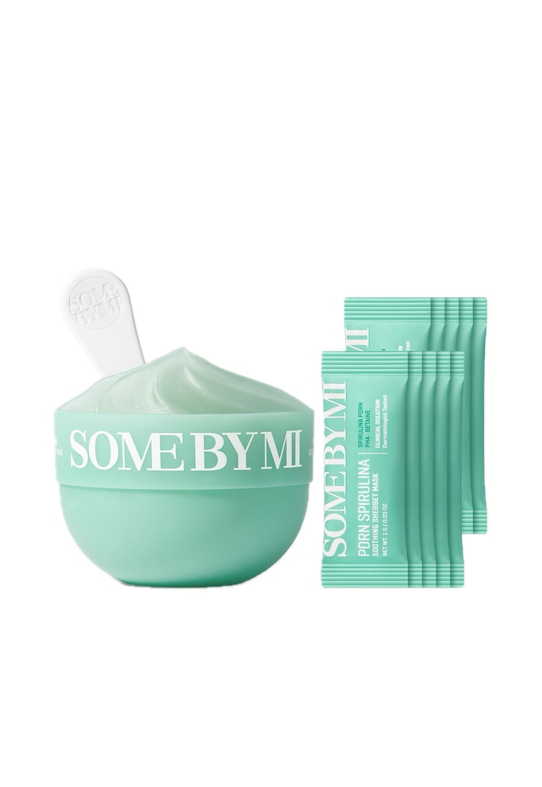 Set de masti faciale cu pudra si serbet calmant cu spirulina PDRN 1gx10 buc