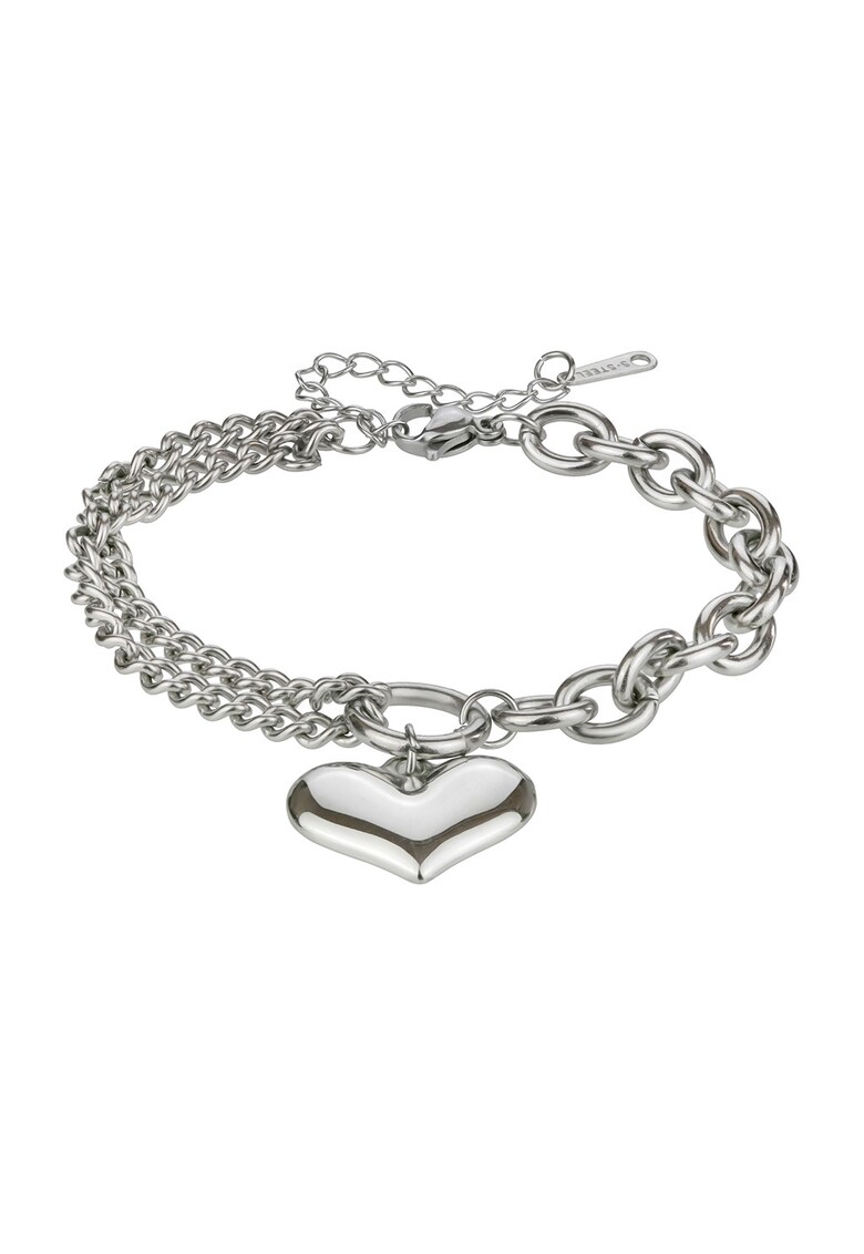 Bratara masiva cu talisman inima Lia - Argintiu