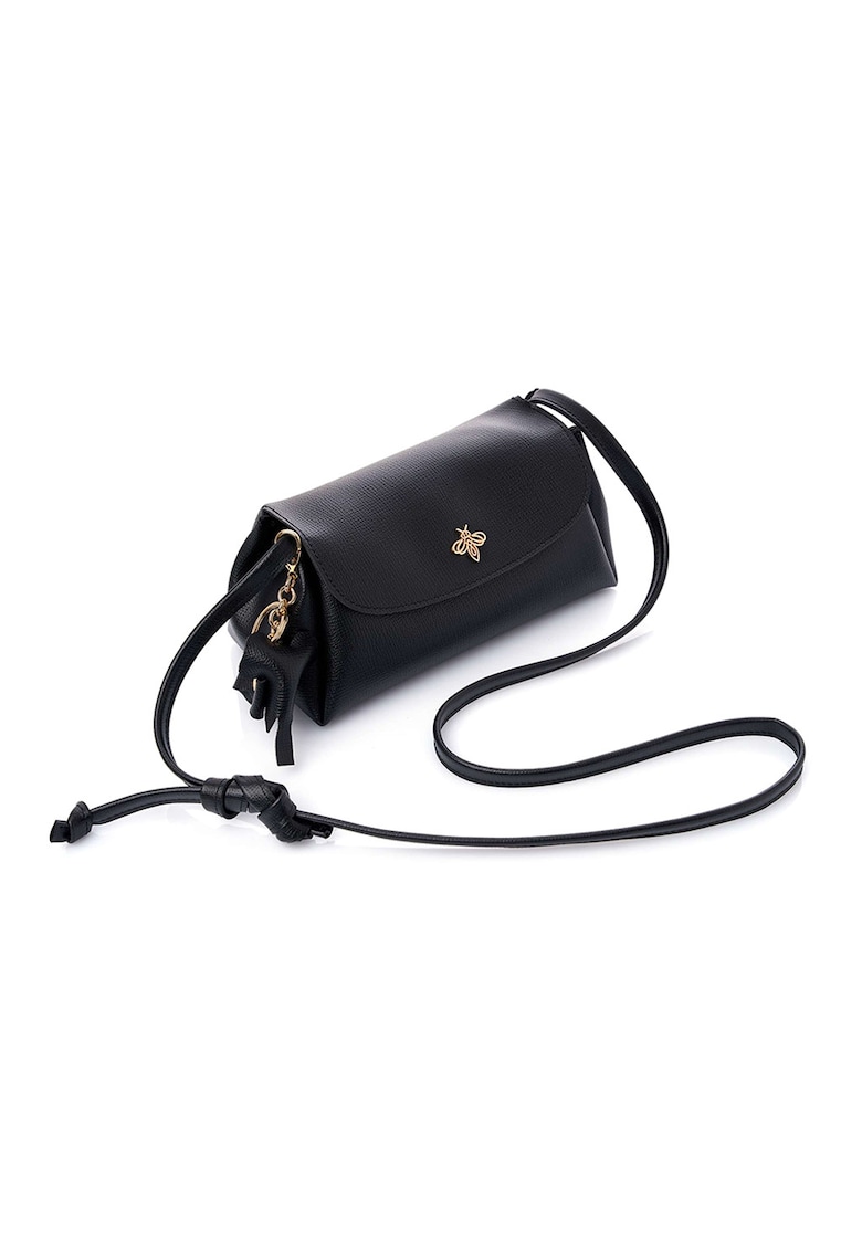 Geanta crossbody din piele ecologica - Negru - 12x22x11
