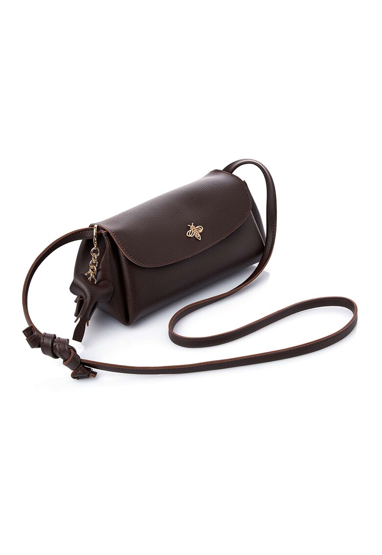 Geanta crossbody din piele ecologica - Maro inchis - 12x22x11