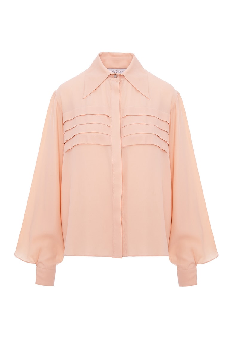 Camasa de matase cu maneci bufante
