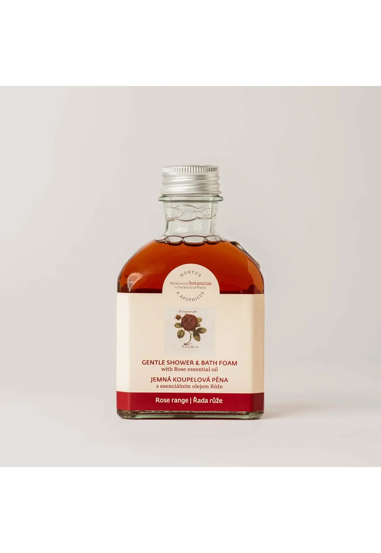 Spuma delicata de baie si dus cu ulei esential de Trandafir fara sls - fara parfumuri sintetice - fara coloranti - 195 ml