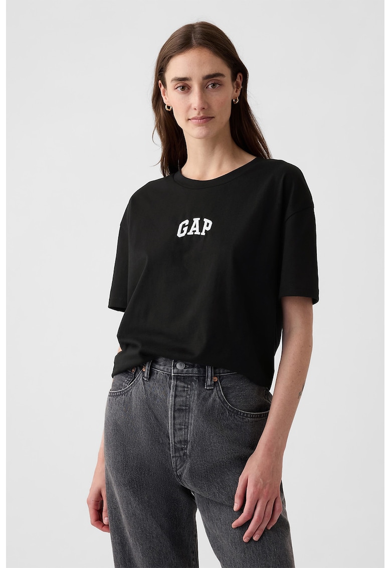 Tricou supradimensionat cu logo brodat