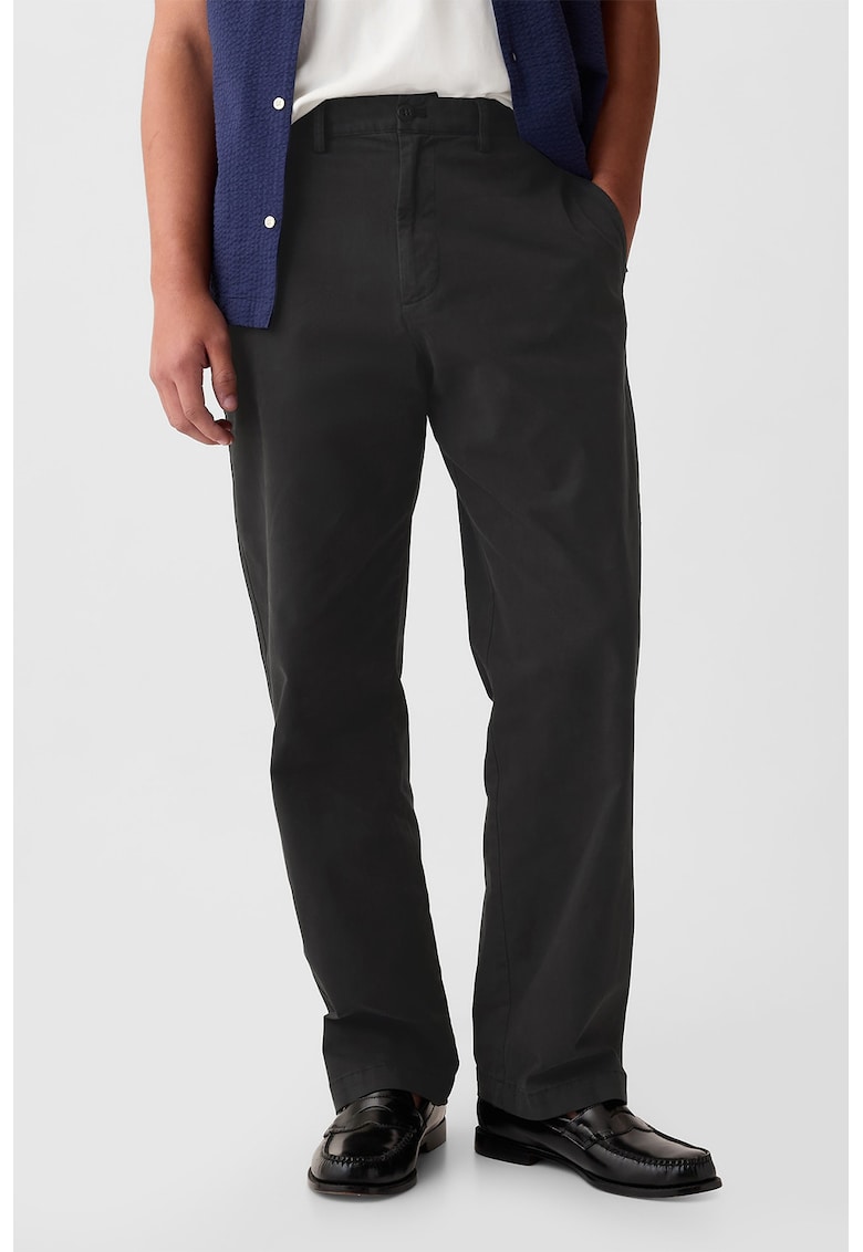 Pantaloni relaxed fit cu talie medie