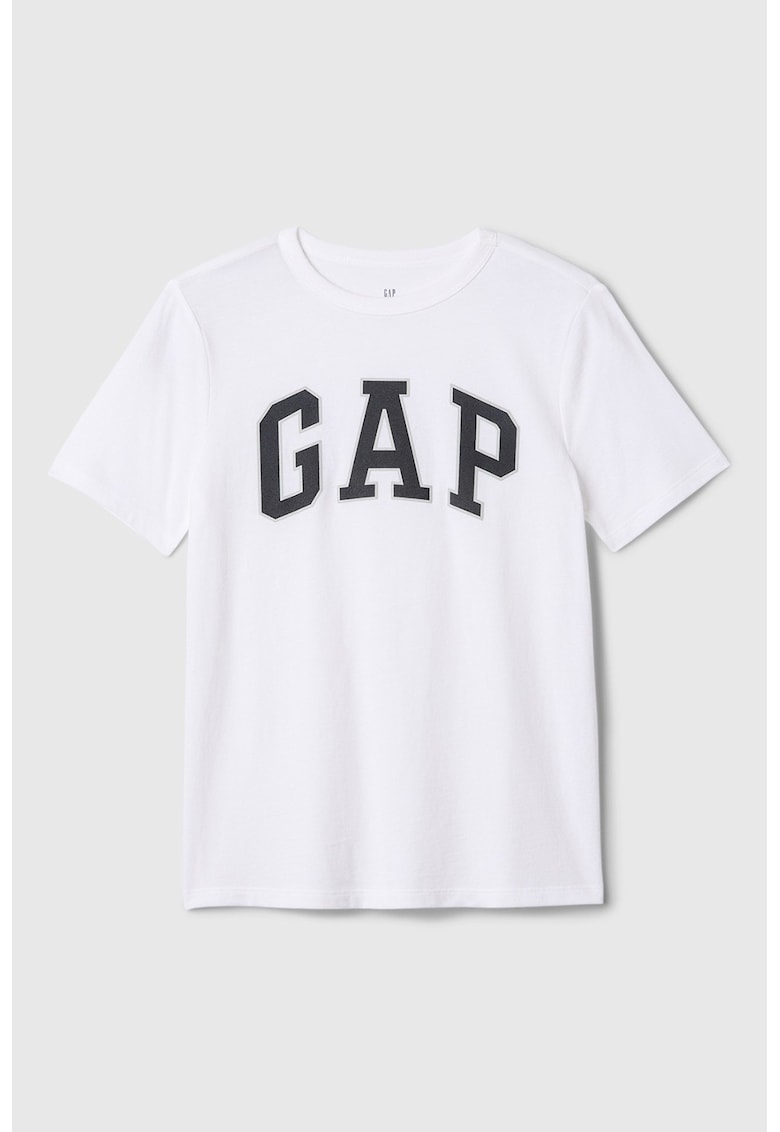 Tricou de bumbac cu imprimeu logo - Alb/Albastru ultramarin