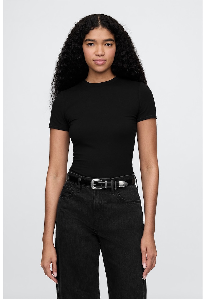 Body slim fit uni - Negru