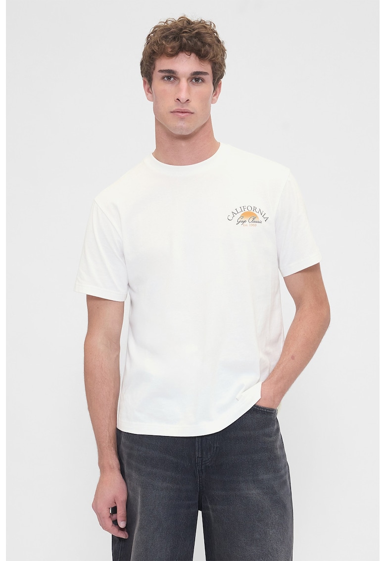 Tricou de bumbac cu imprimeu grafic - Alb murdar