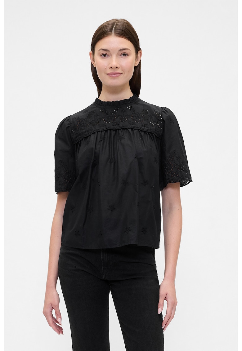 Bluza lejera de bumbac cu broderie