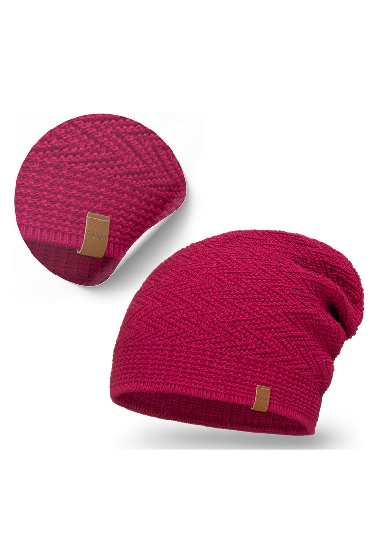 Caciula de iarna - Strumfita - 55-58 cm - 100% acril - stil universal - nu electrizeaza parul - confortabil de purtat - nu zgarie - lungime 26 cm - latime 22 cm - culoare magenta - produs: caciula - certificat Oeko-Tex® Standard 100 - rezistenta la ingh