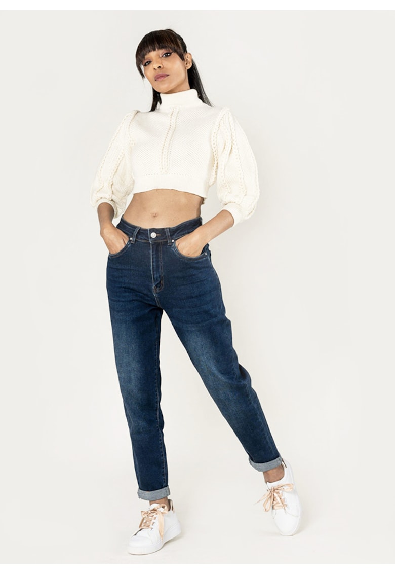 Blugi dama Mom Fit  Albastru inchis P502-9 M8 18017