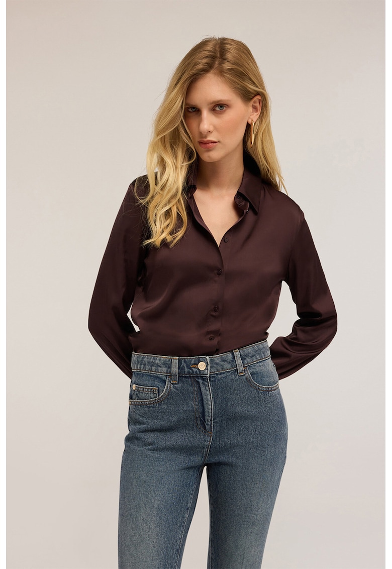 Camasa uni din satin