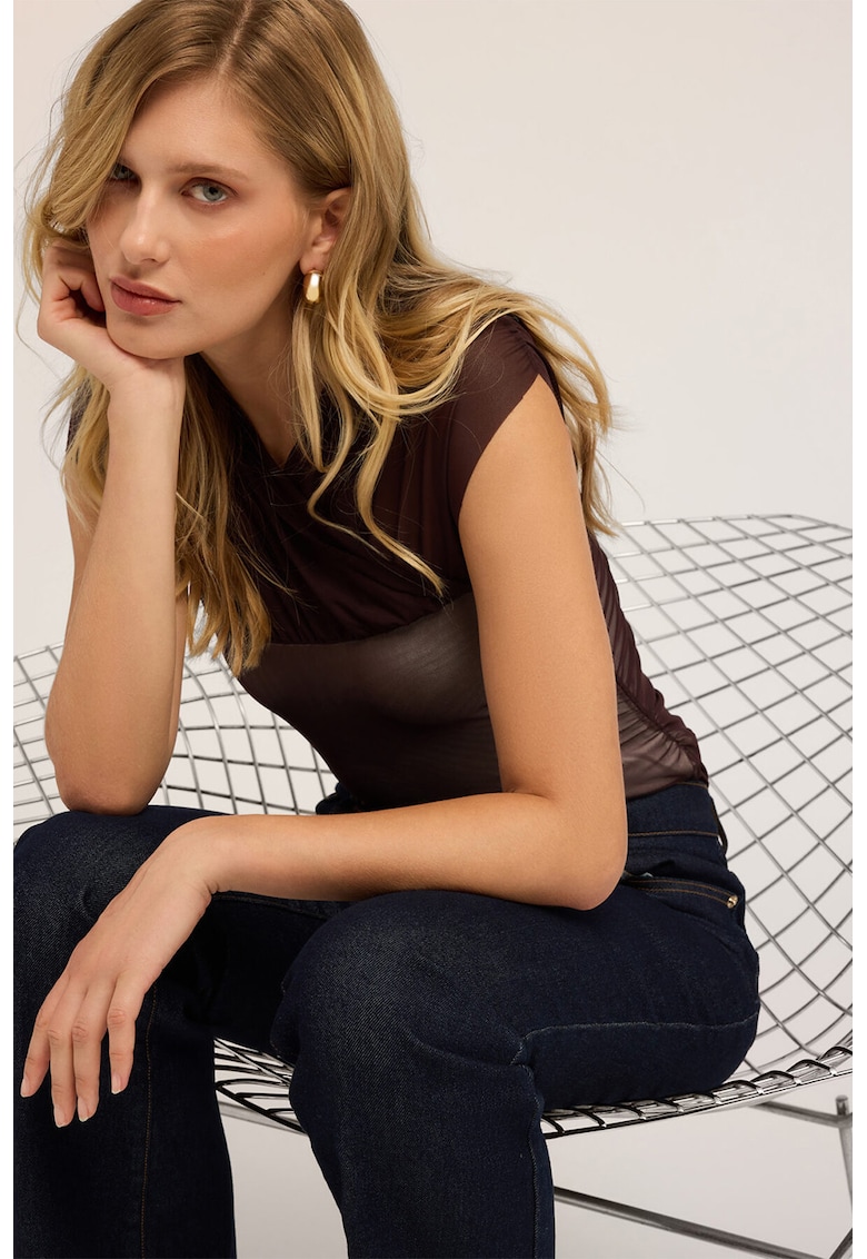 Bluza cu insertii din plasa