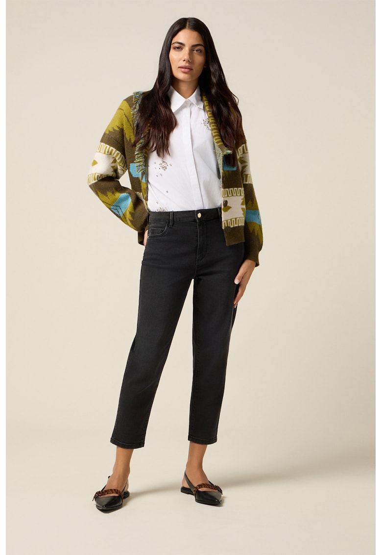 Blugi crop cu croiala conica