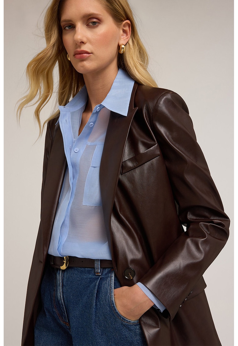 Sacou din piele ecologica cu revere ascutite
