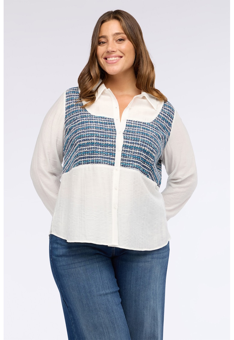 Camasa cu insertii din material boucle