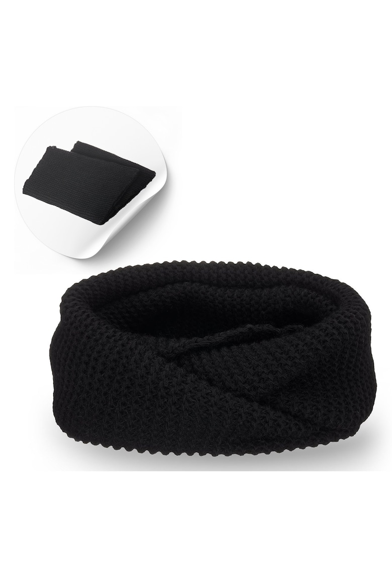 Esarfa de iarna - incalzitor de gat pentru femei - neagra - 100% acril - calduroasa - pentru infasurat - pentru plimbari de iarna - universala - strat dublu - placuta la atingere - nu zgarie - durabila - nu isi schimba forma dupa spalare - cu certificat