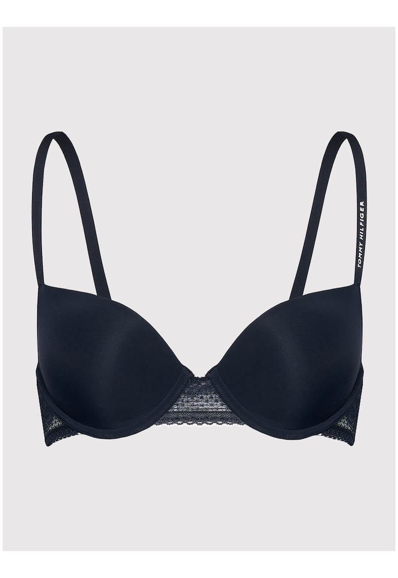 Sutien balconette cu detaliu logo -